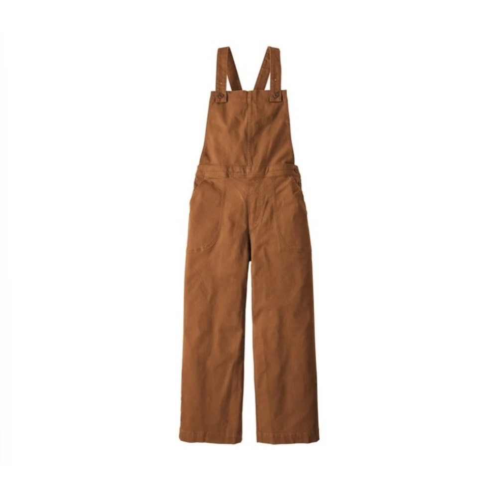 Patagonia Stand Up Cropped Overalls Canvas Workwear Umber Brown 12